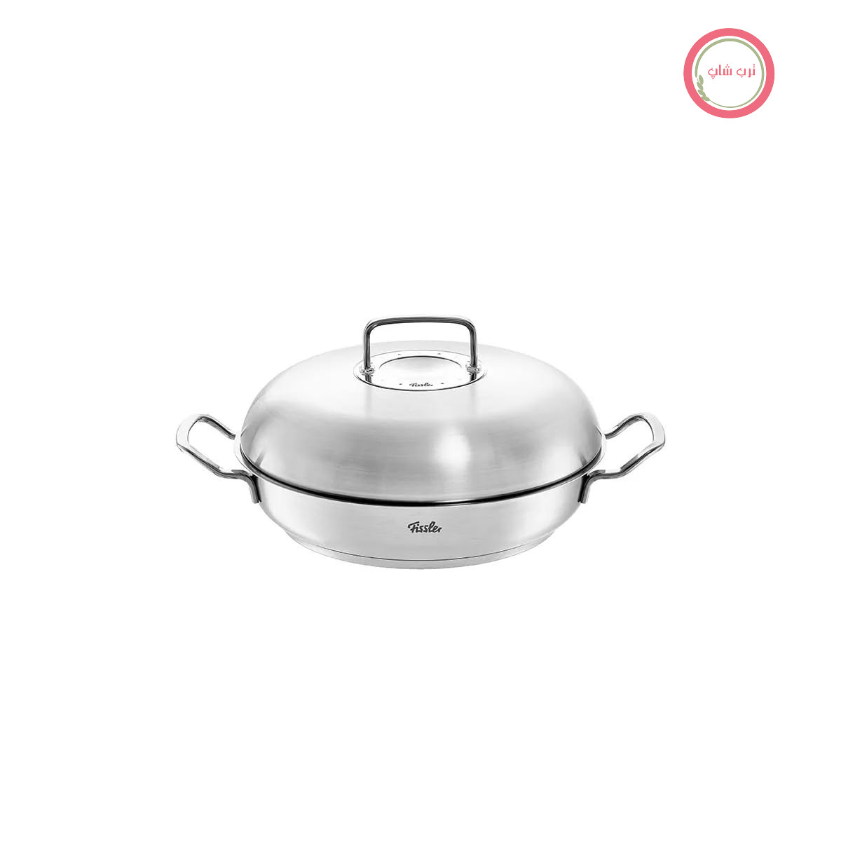 ماهیتابه فیسلر مدل Original-Profi Collection (قطر ۲۸ سانتی‌متر، ۳ لیتر) – کباب‌پز استیل ضد زنگ با درب بلند، بدون پوشش – ساخت آلمان – سازگار با القای حرارتی ۲۸ سانتی‌متر با درب (مدل جدید)