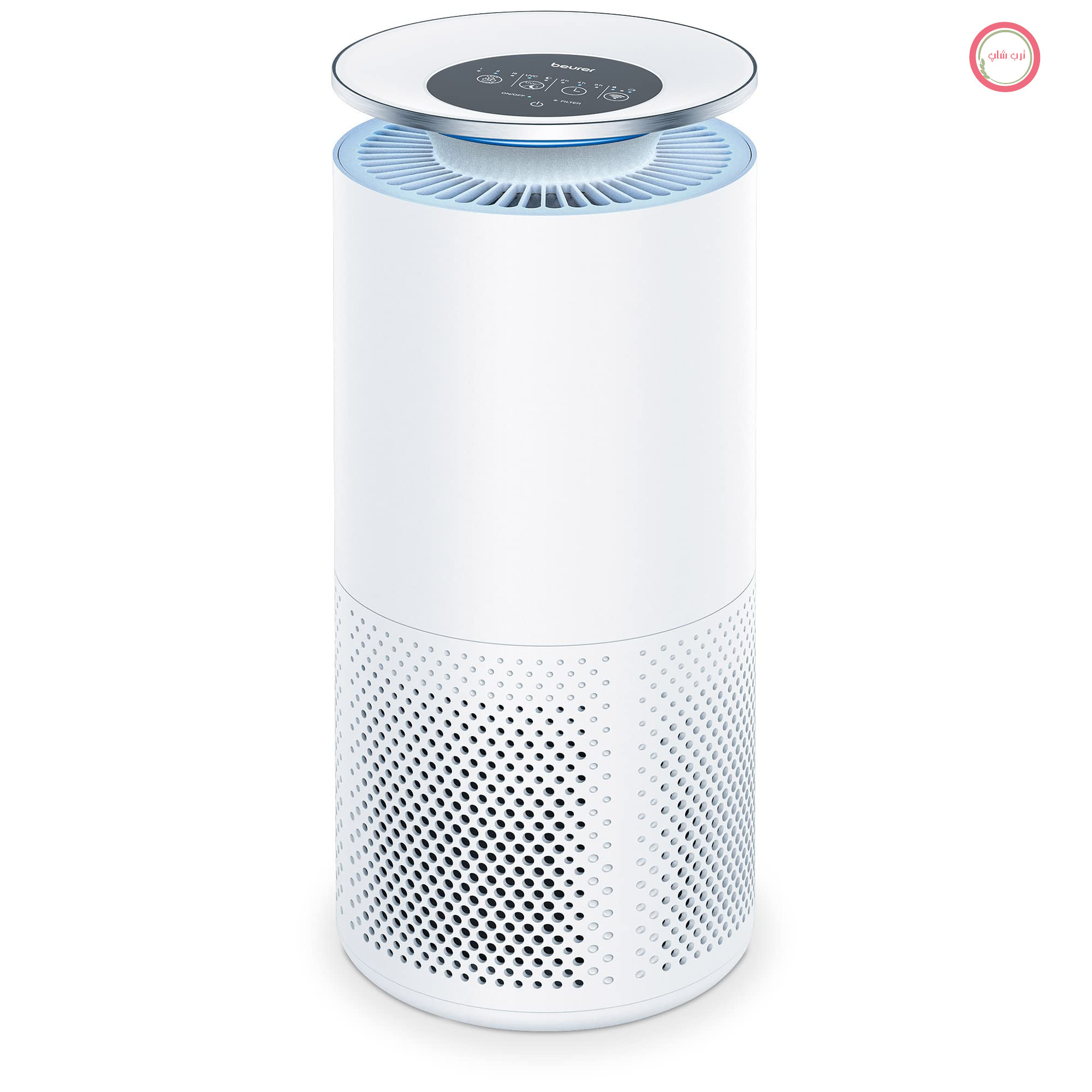 دستگاه تصفیه هوا بیورر آلمان Beurer LR 400 سیستم فیلتر سه لایه و لامپ فرابنفش قابل تعویض برای اتاق‌هایی تا ۶۹ متر مربع سفید