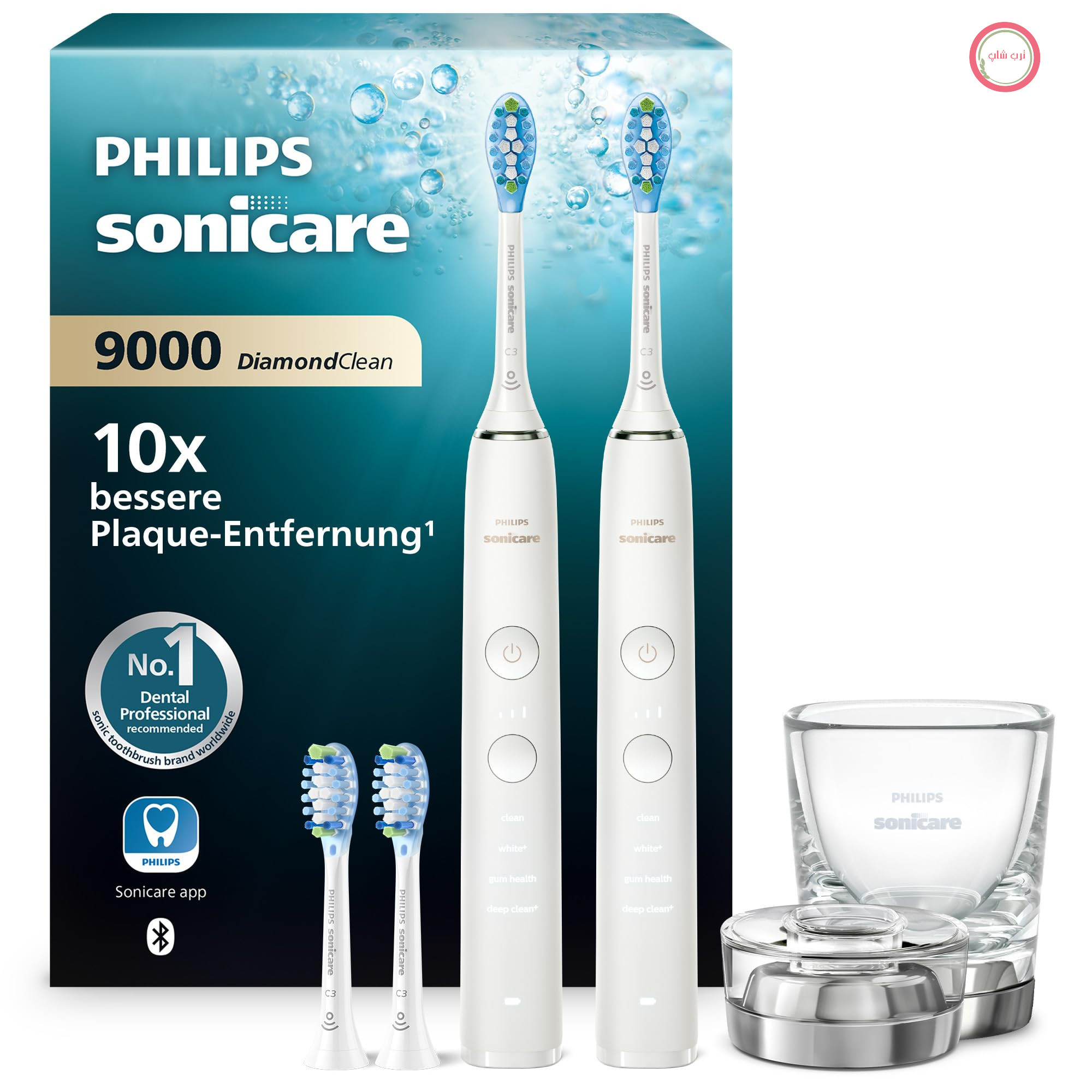 مسواک برقی فیلیپس هلند Philips HX9914/62 بسته دوتایی، مسواک صوتی شامل برنامه، حسگر فشار