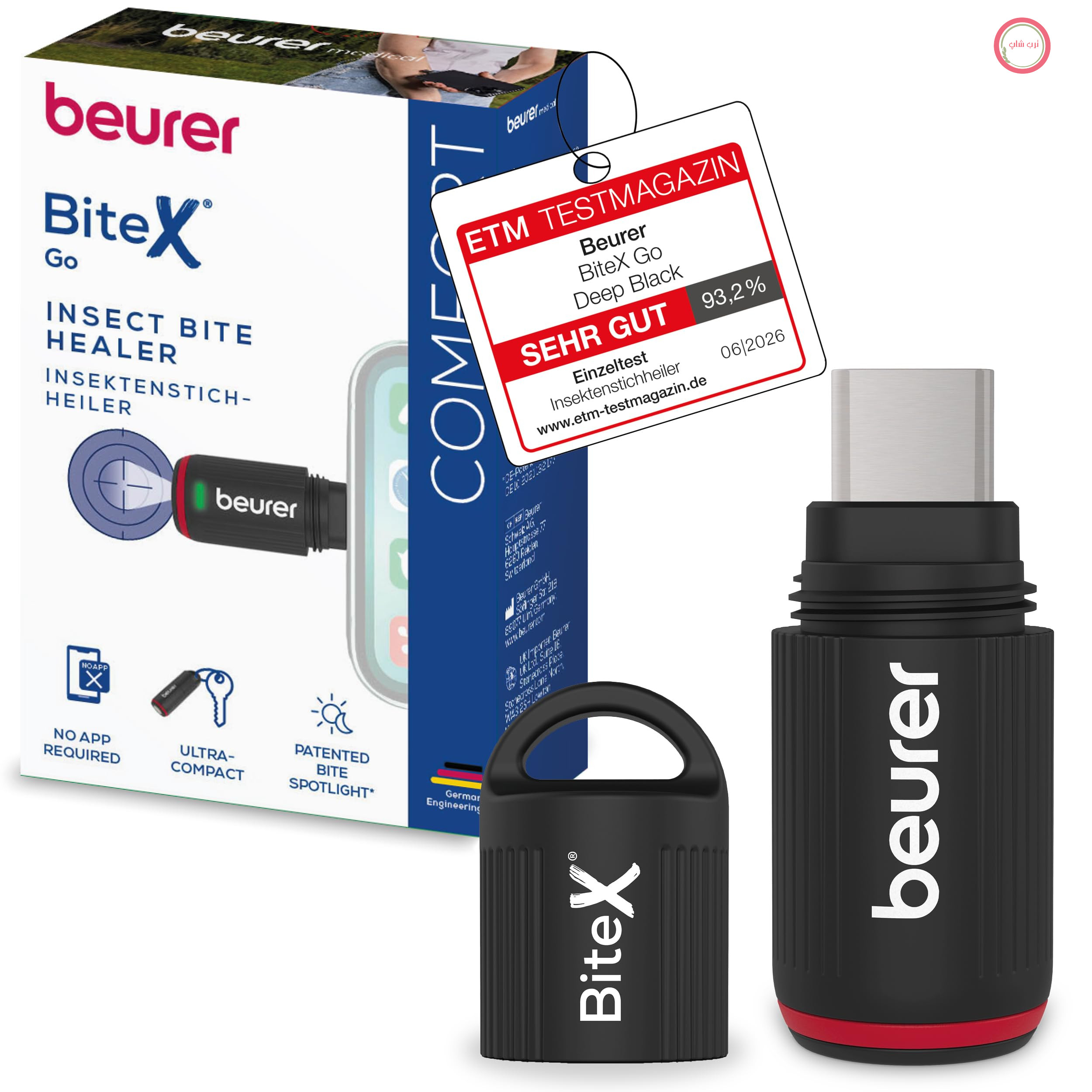 قلم حرارتی گزش حشرات بیورر آلمان Beurer BiteX Go برای گوشی‌های هوشمند قلم حرارتی گزش پشه برای تسکین خارش