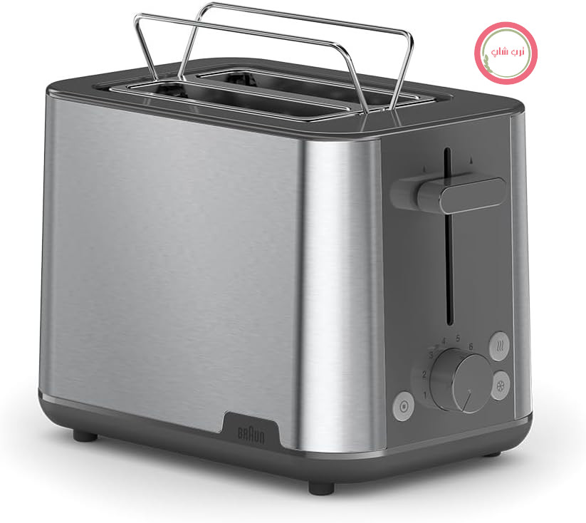 توستر دو شیاره براون PurShine HT1510GY، 8 سطح برشته کردن، عملکردهای گرم کردن مجدد و یخ‌زدایی، سینی خرده نان، 900 وات، خاکستری