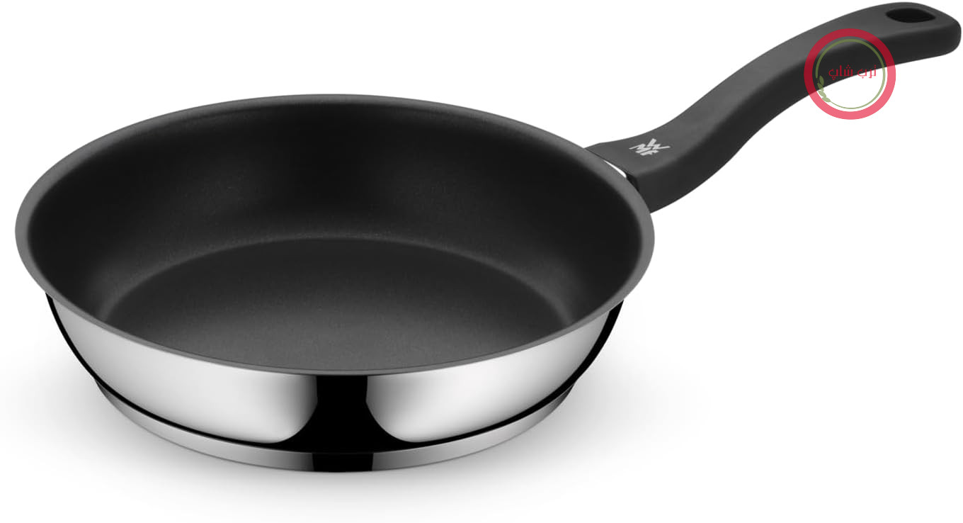 ماهیتابه WMF Devil 24 سانتی متر، روکش استیل ضد زنگ Cromargan، القایی، دسته پلاستیکی