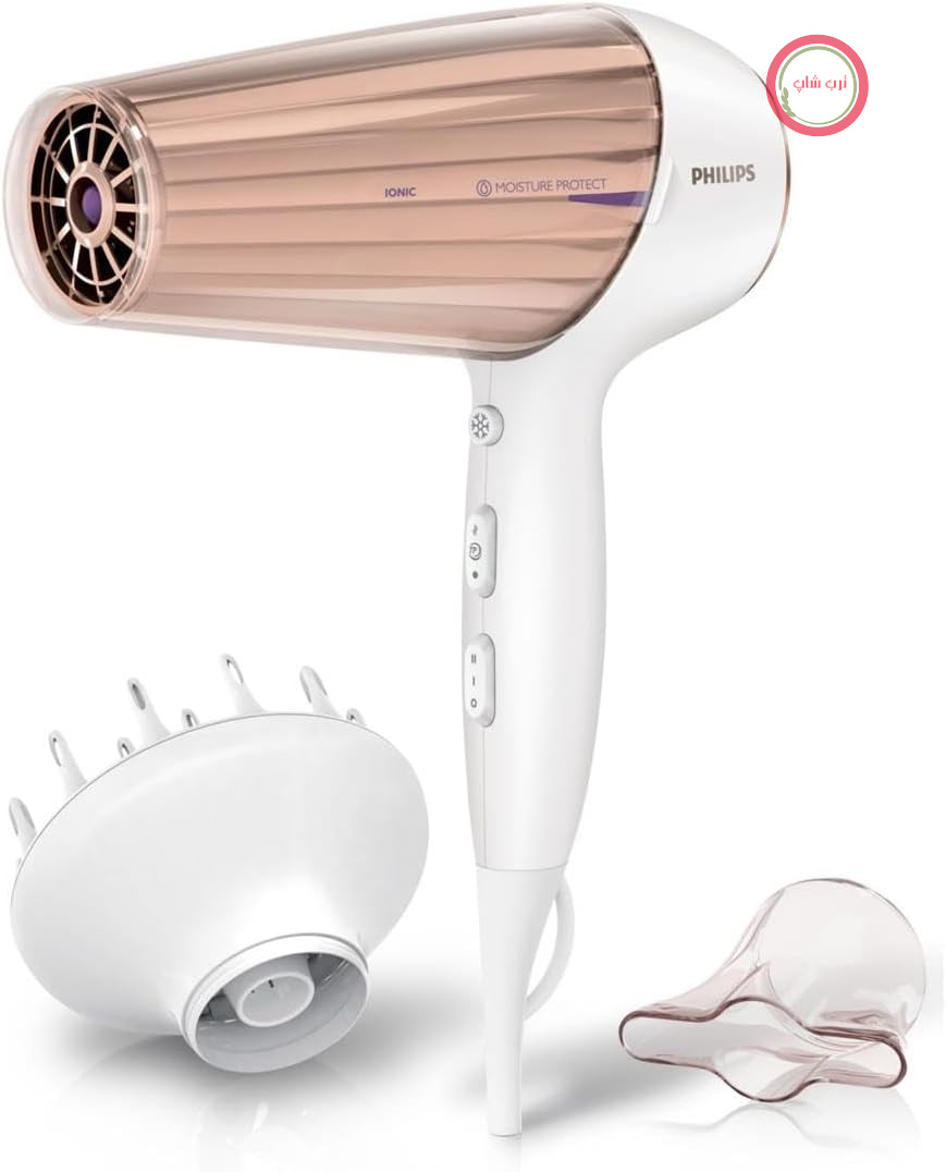 سشوار Philips DryCare Prestige با سنسور MoistureProtect HP8280 / 00، 2300 وات، موتور DC و 2 سری اتصال