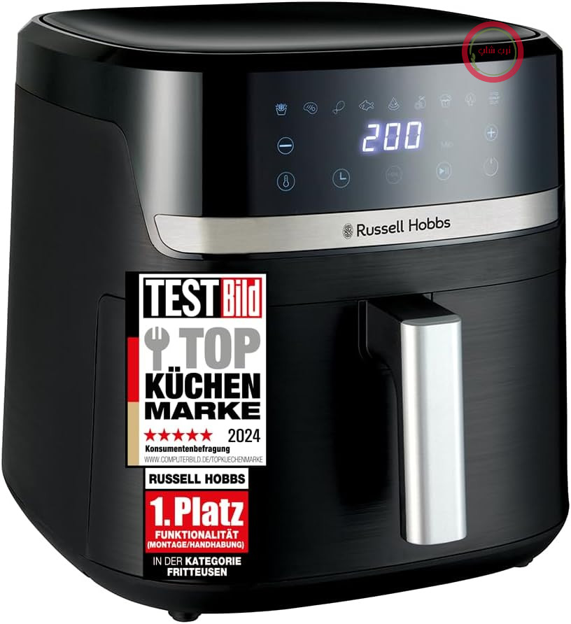 Russell Hobbs Hot Air Fryer XXL 8.3L Rapid AirFryer [قالب کمپیکت، بسیار آرام، پیتزا Ø 26cm] SatisFry (9 برنامه، ضد ماشین لباسشویی، فریزر بدون روغن، صفحه نمایش لمس، گریل ها و پختن) 27632-56