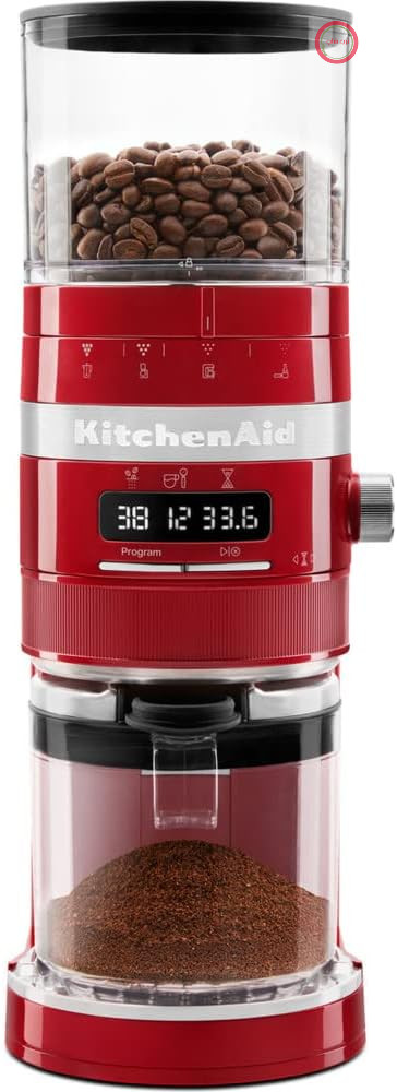 دستگاه آسیاب قهوه KitchenAid مدل Artisan 5KCG8433 - رنگ قرمز امپریال - از قهوه فرانسه گرفته تا اسپرسو (شماره مدل: 5KCG8433EER)