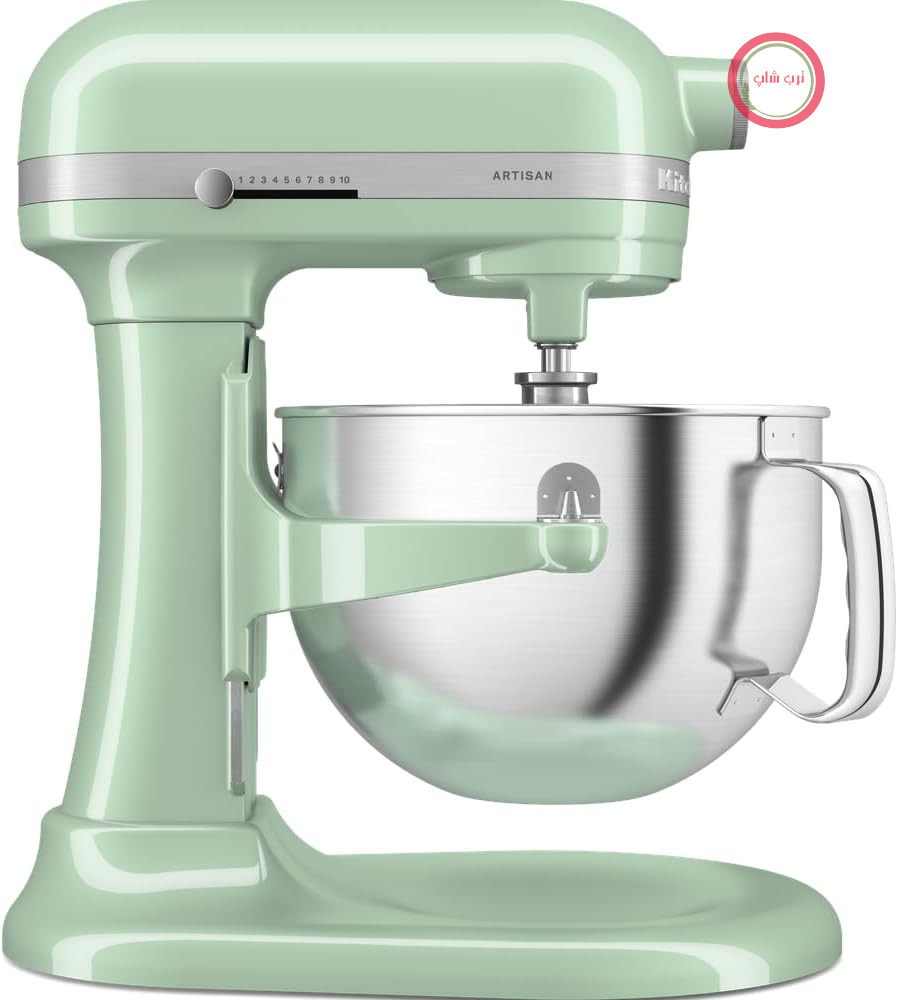 میکسر آشپزخانه KitchenAid - مدل Artis – یک دستگاه چندکاره آشپزی با قابلیت بلند کردن کاسه – شامل ۵ قطعه لوازم جانبی – حجم ۵.۶ لیتر – رنگ: پاستیلی
