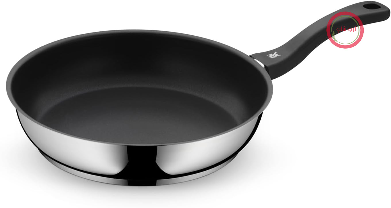 ماهیتابه روکش‌دار WMF مدل Devil سایز 28 سانتی‌متر، ماهیتابه القایی از جنس استیل ضد زنگ، روکش نچسب، سرخ کردن کم چرب، مناسب برای فر تا دمای 70 درجه، مناسب برای انواع اجاق گاز، دسته پلاستیکی