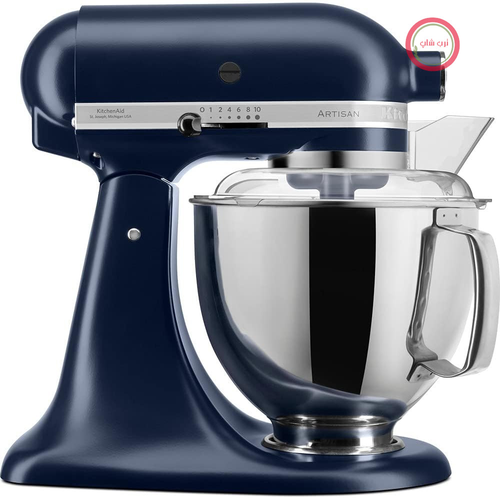 میکسر آشپزخانه KitchenAid - مدل Artis – دستگاه غذاساز با قابلیت شیب‌دار – دستگاه خمیرزن با ۵ لوازم جانبی – ۲ کاسه از جنس استیل – حجم ۴.۸ لیتر – رنگ آبی