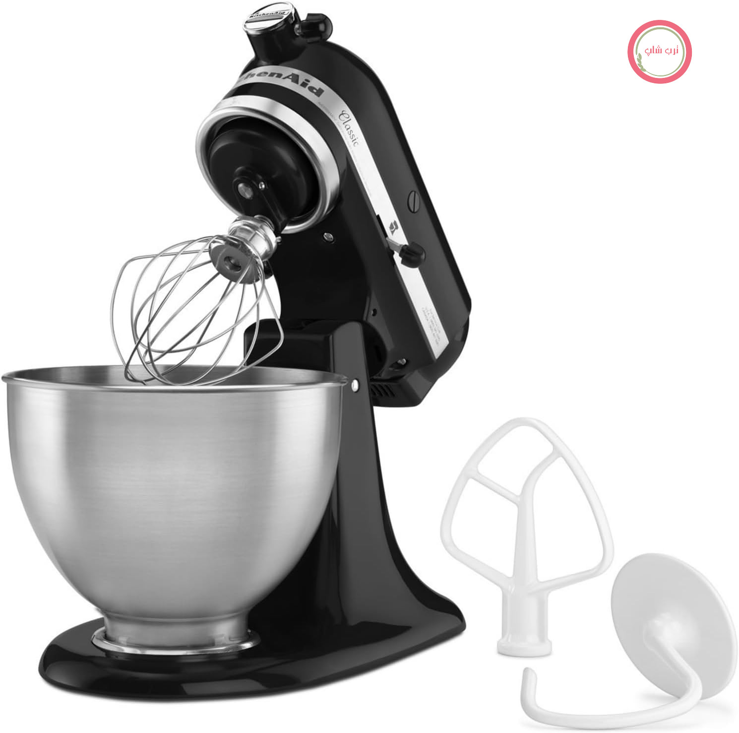 میکسر KitchenAid با موتور قابل چرخش، ظرفیت ۴.۳ لیتر – مدل کلاسیک – رنگ اونیکس مشکی (شماره مدل: ۵K۴۵SSEOB)