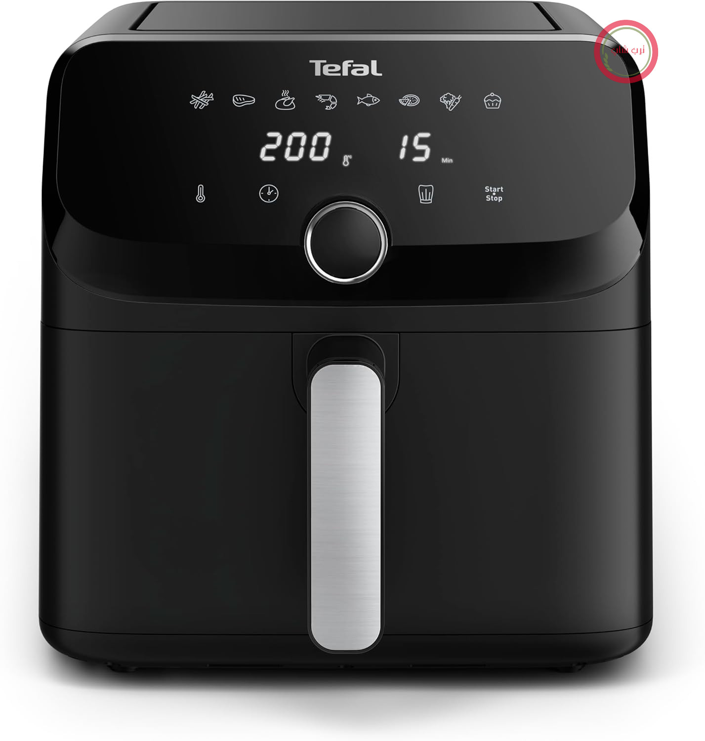 Tefal Easy Fry میگا فریزر هوای داغ، ظرفیت ۷٫۵ لیتر، تا ۸ نفر، ۹۹ درصد چربی کمتر، ۸ تنظیمات اتوماتیک برای توقف، صفحه نمایش دیجیتال، ماشین ظرفشویی مناسب، سیاه
