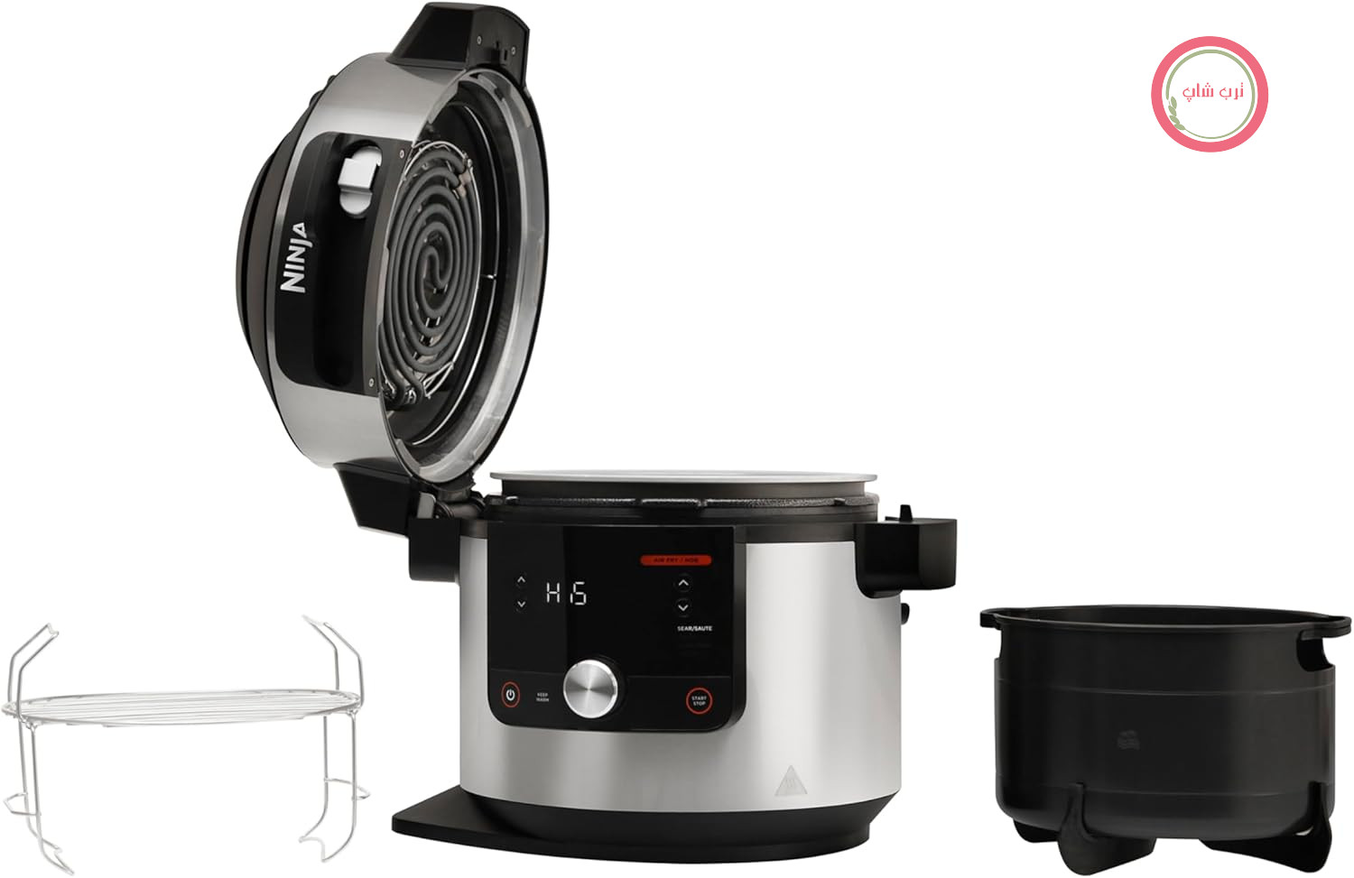 پلوپز چندکاره نینجا فودی مکس با درب هوشمند، ۷.۵ لیتر، پلوپز ۱۲ کاره، زودپز، پخت سریع، سرخ کن با هوای گرم، پلوپز آرام، استیل ضد زنگ، OL650EU
