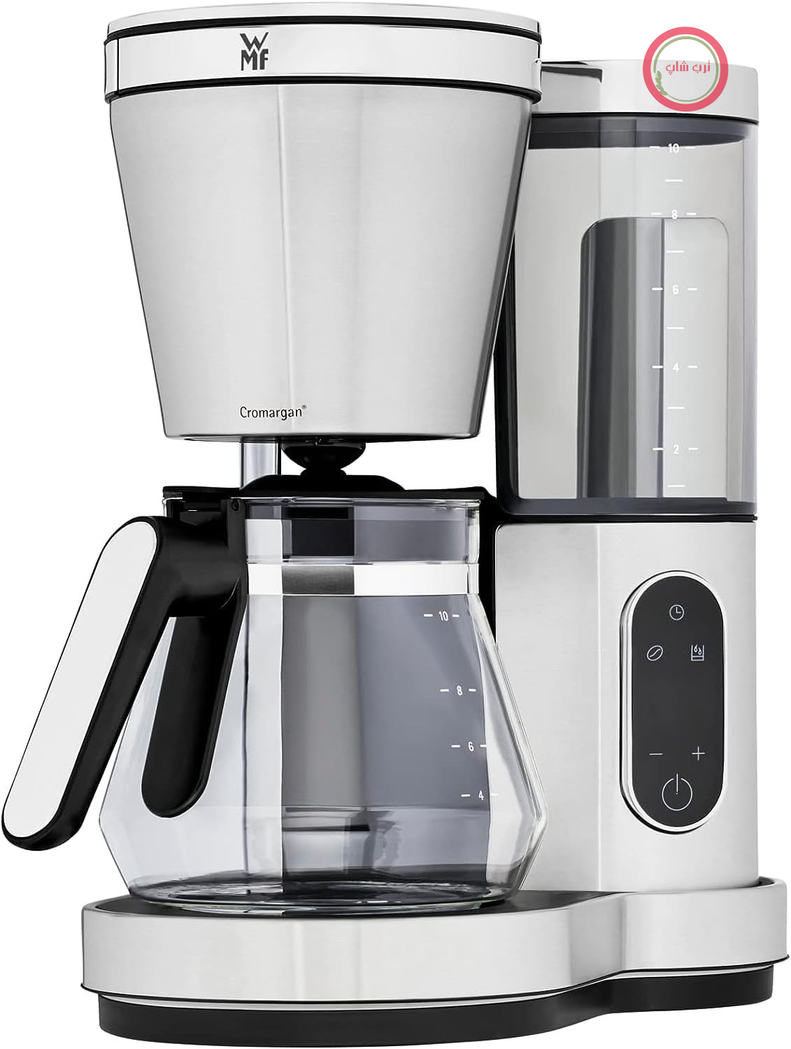 قهوه ساز WMF مدل Lono Aroma Filter (1000 وات، با پارچ شیشه‌ای، قهوه فیلتری، 10 فنجان، فیلتر چرخان، صفحه گرم کننده، مخزن آب جداشدنی، خاموش شدن خودکار)