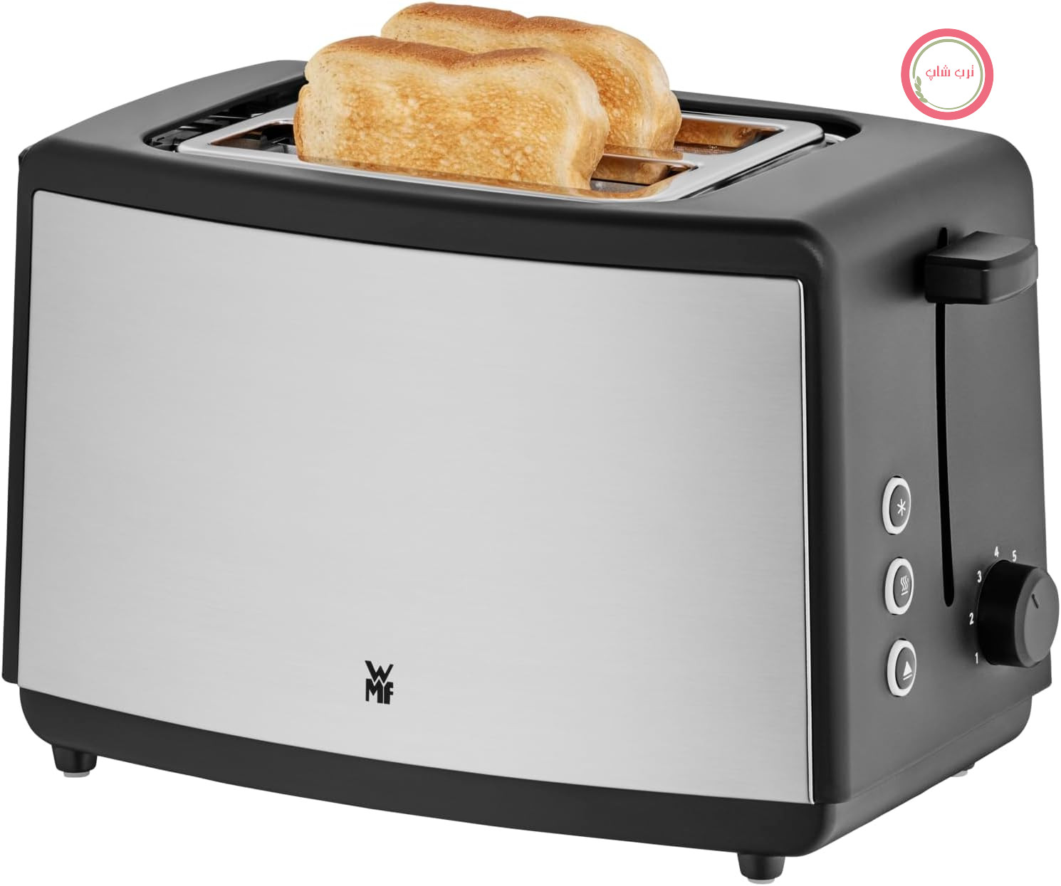 توستر WMF Bueno Edition 800 W، دو شیار با قفسه گرم کننده و 7 سطح تست از جنس استیل ضد زنگ مات