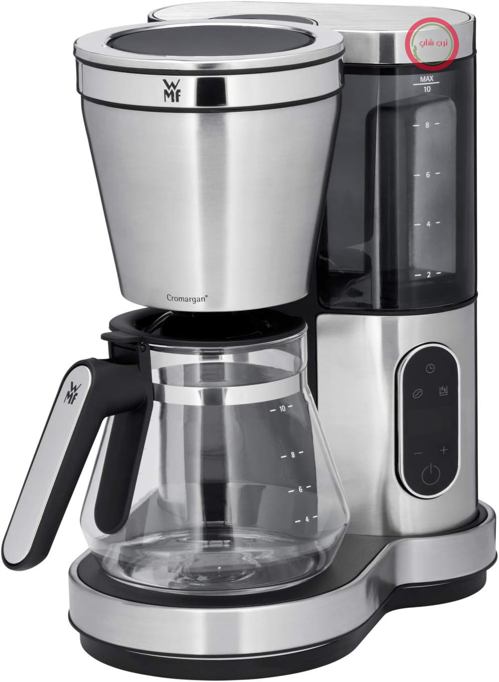 دستگاه قهوه ساز WMF Lumero فیلتردار با پارچ شیشه‌ای، قهوه فیلتری، 10 فنجان، عملکرد تایمر، صفحه گرم نگه‌دارنده، دستگاه قهوه ساز با مخزن آب جداشدنی، خاموش شدن خودکار، 1000 وات