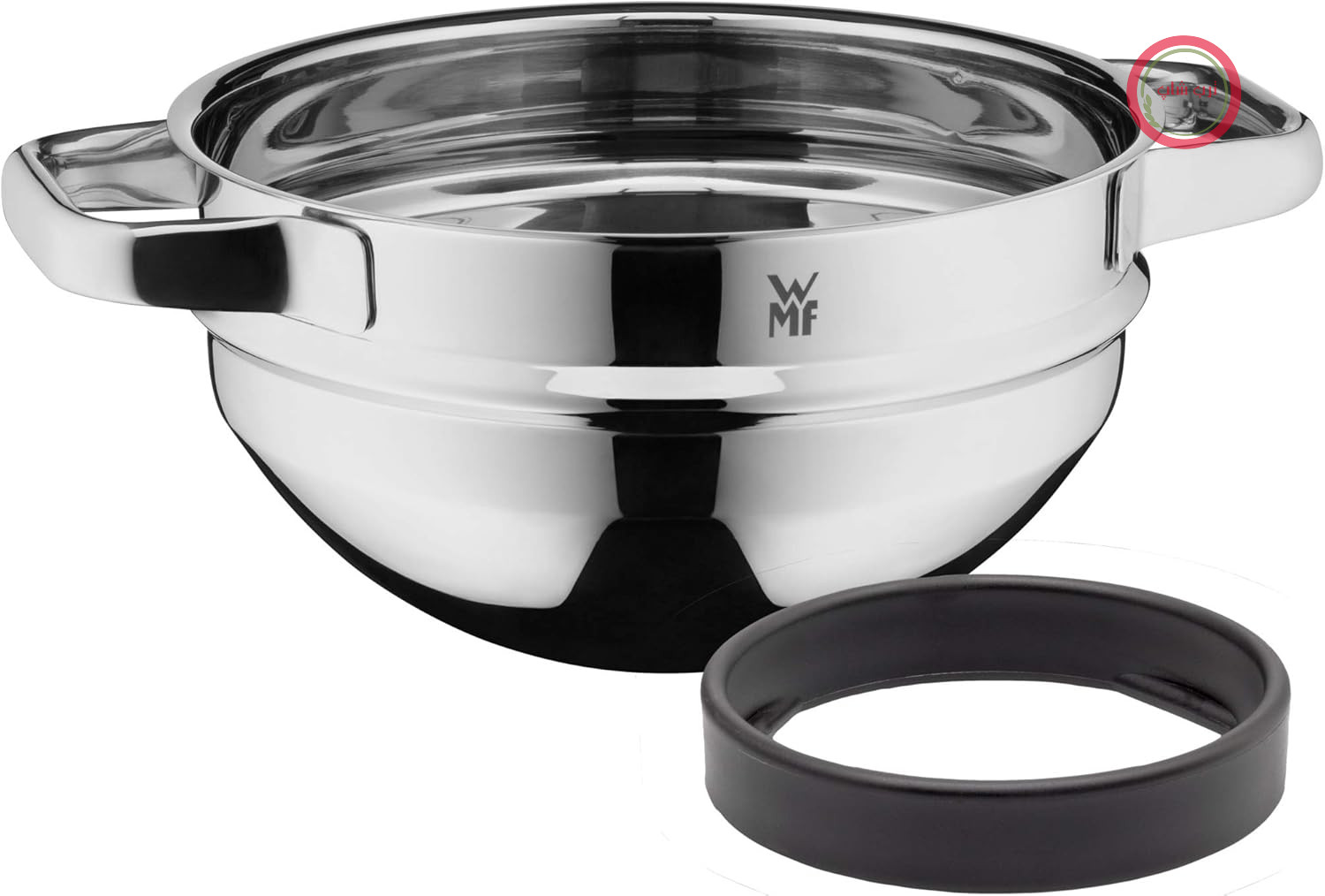کاسه مخلوط کن استیل ضد زنگ WMF مدل Compact Cuisine سایز 20 سانتی متر برای حمام آب، کاسه استیل ضد زنگ Cromargan براق، قابل شستشو در ماشین ظرفشویی