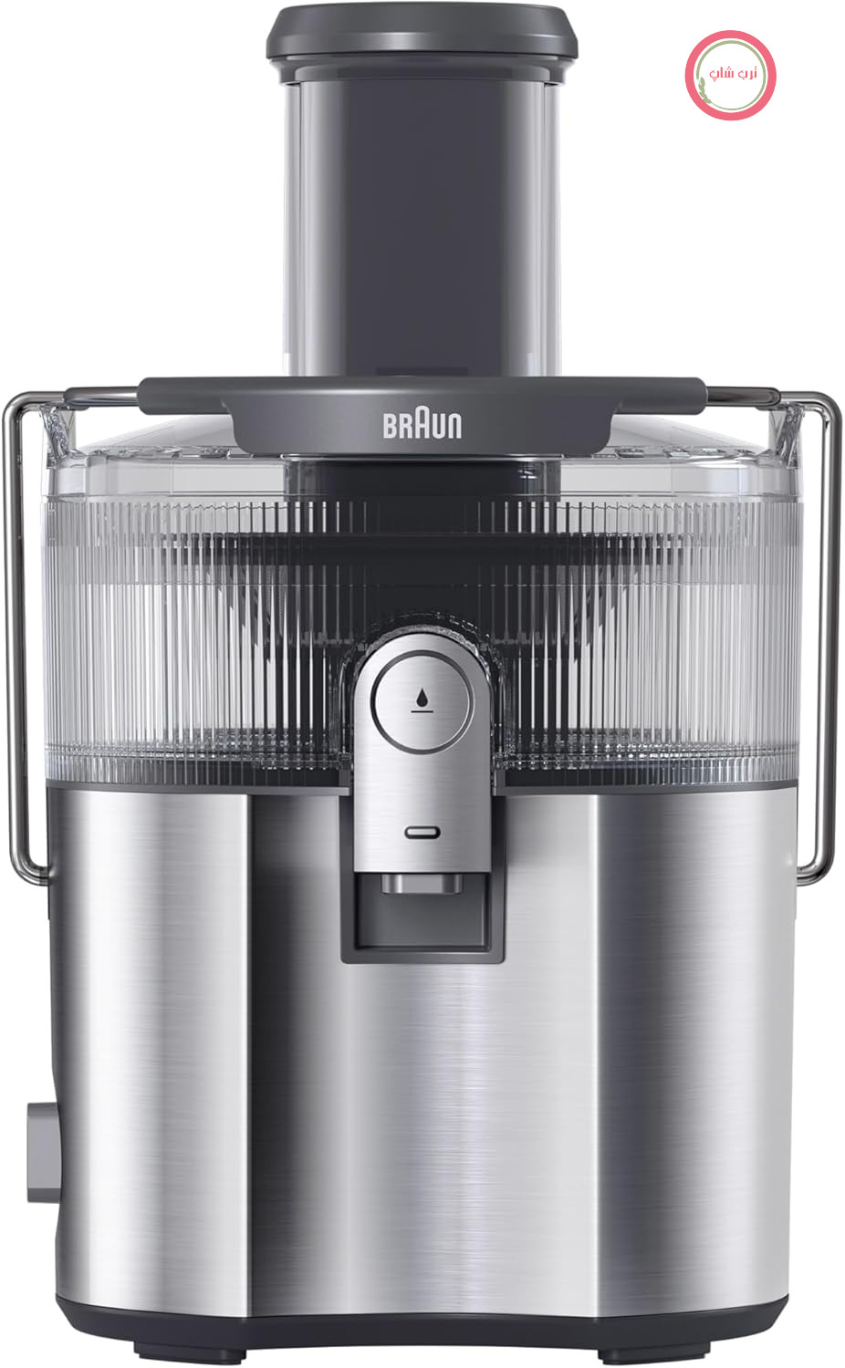 آبمیوه‌گیری گریز از مرکز Braun MultiJuice 7 SJ700 با فناوری ColdXtract، سوراخ پر کردن 75 میلی‌متری، ظرف آبمیوه 2 لیتری، سیستم ضد چکه، سیستم ایمنی 4 طرفه، فیلتر استیل ضد زنگ، 1000 وات، خاکستری
